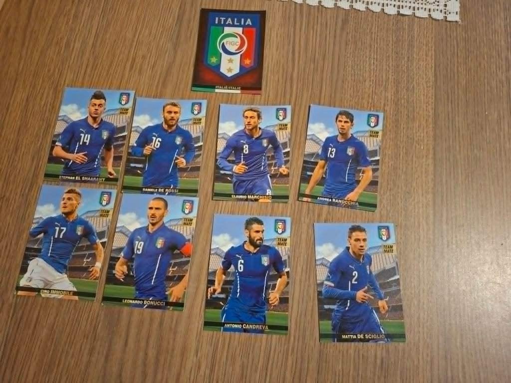 Panini / 9 Voetbalkaarten / Italië / EK Frankrijk 2016, Verzamelen, Ophalen of Verzenden, Gebruikt, Spelerskaart