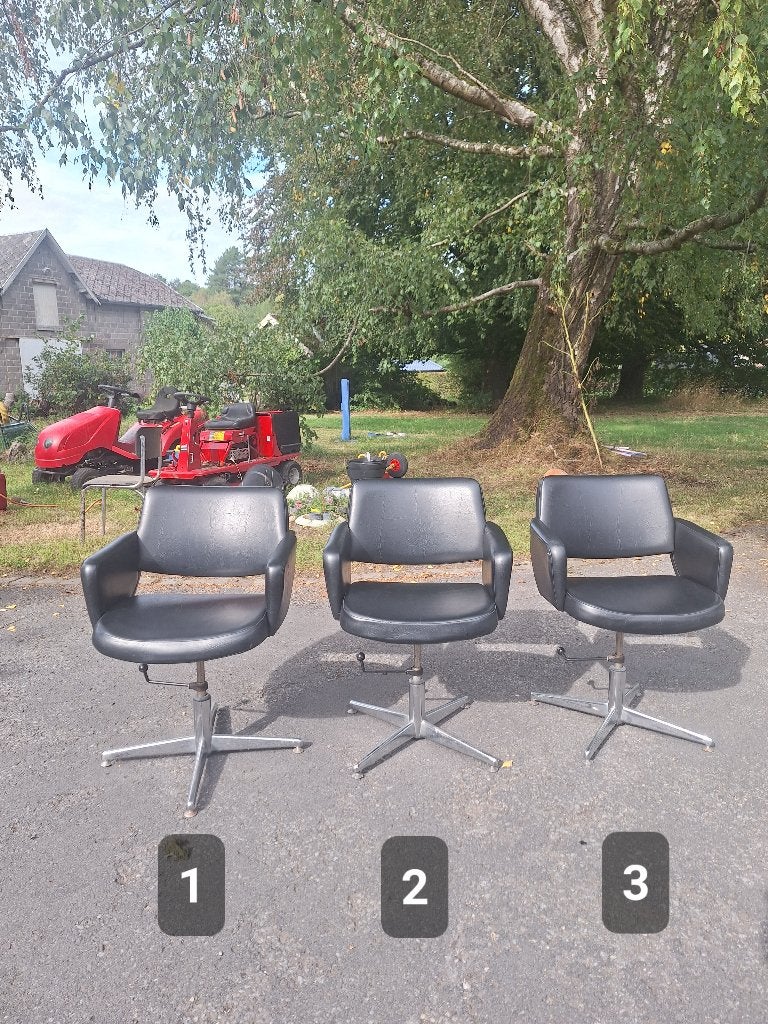 Lot de 3 chaises de bureau pivotantes vintage (1973), Maison & Meubles, Enlèvement, Utilisé