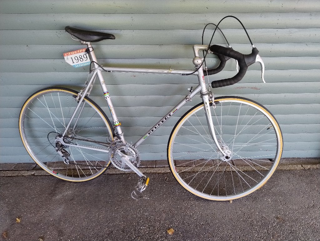 Vintage Peugeot koersfiets, Fietsen en Brommers, Ophalen, Velgrem, Peugeot
