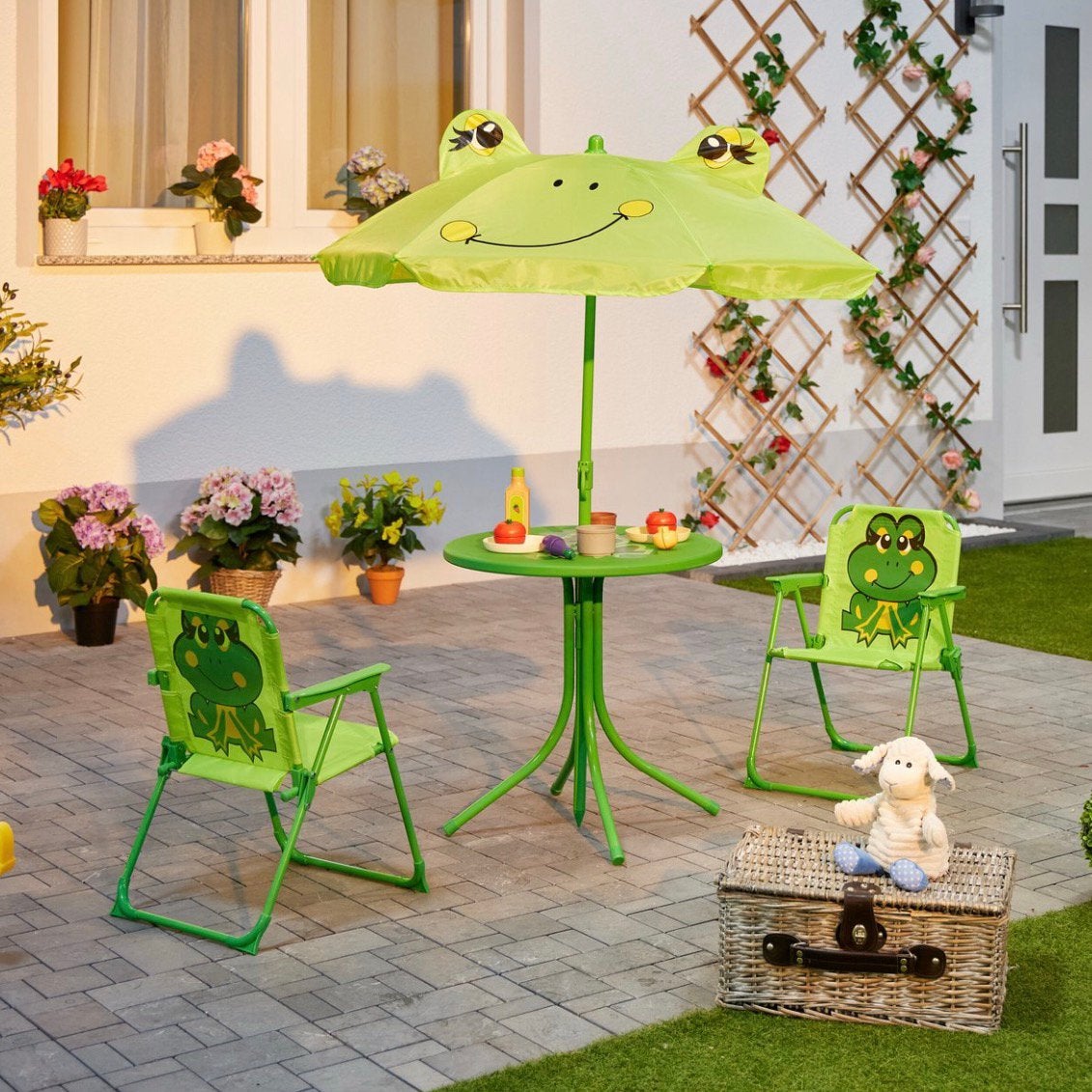 Tuinset met parasol voor kinderen, Tuin en Terras, Ophalen, Zo goed als nieuw, Tuinset