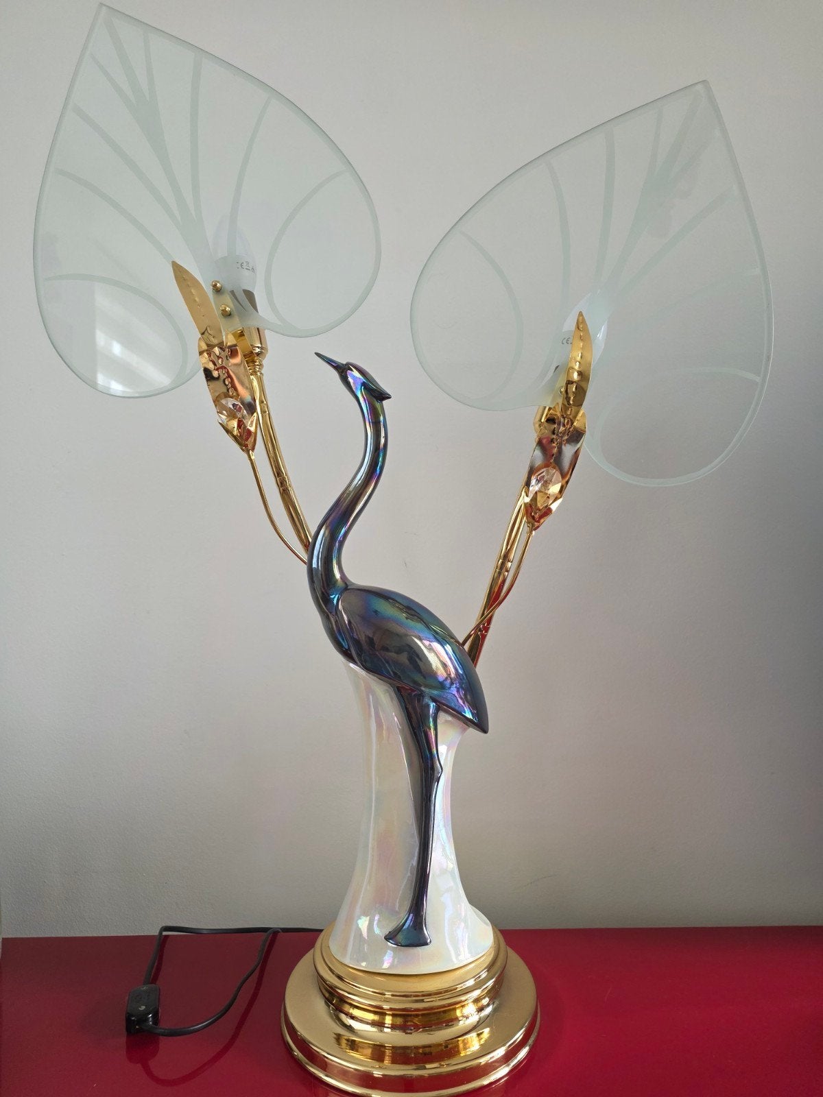 Grande Lampe "Héron" Vintage style Antonio Pavia – Grand For, Antiquités & Art, Art | Objets design, Enlèvement, Lampe, Verre