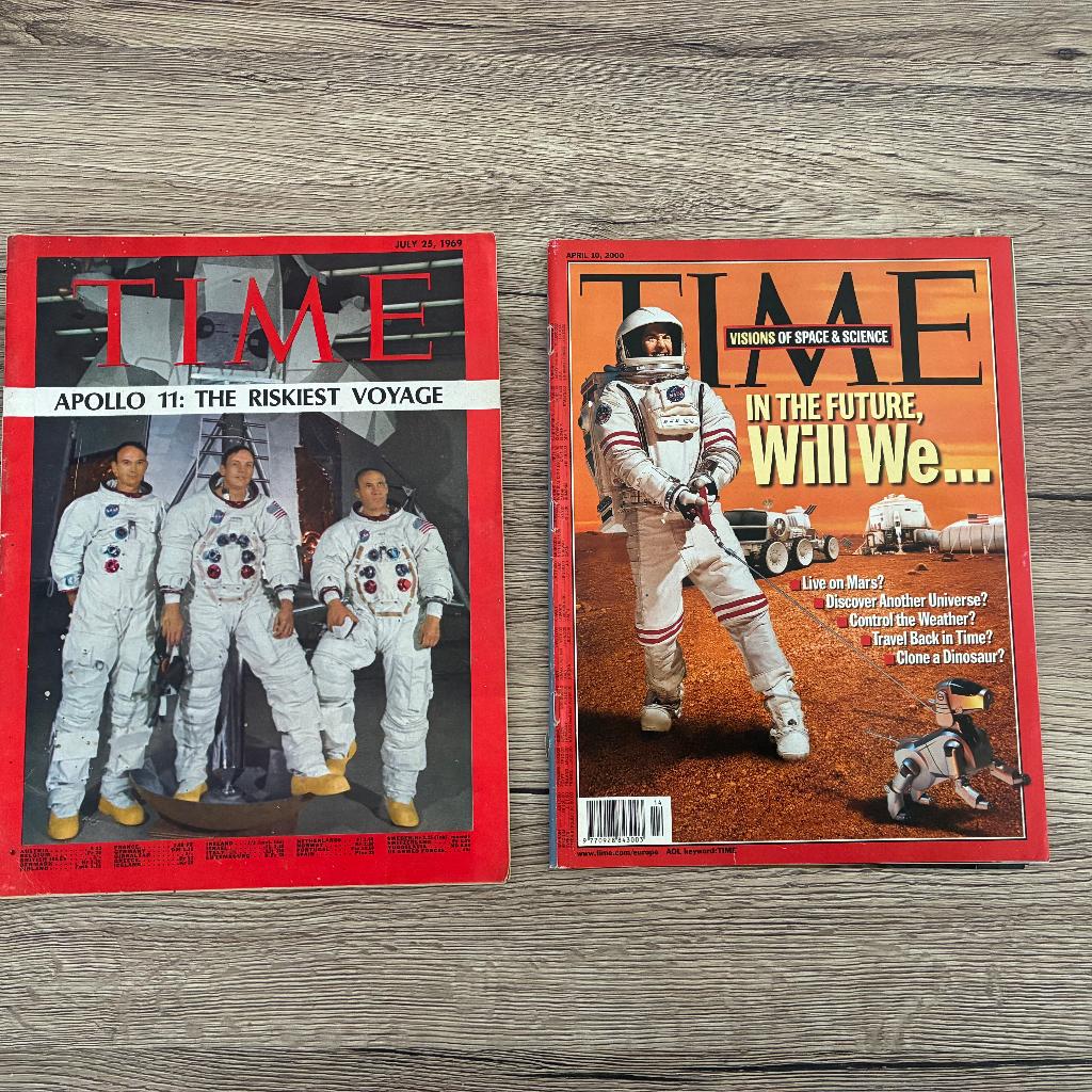 TIME APOLLO 11 JULY 25 1969 + APRIL 10 2000, Boeken, Tijdschriften en Kranten, Ophalen of Verzenden