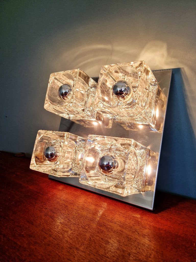 Ice Cube plafond-/wandlamp, Peill & Putzler, 1970, Ophalen of Verzenden