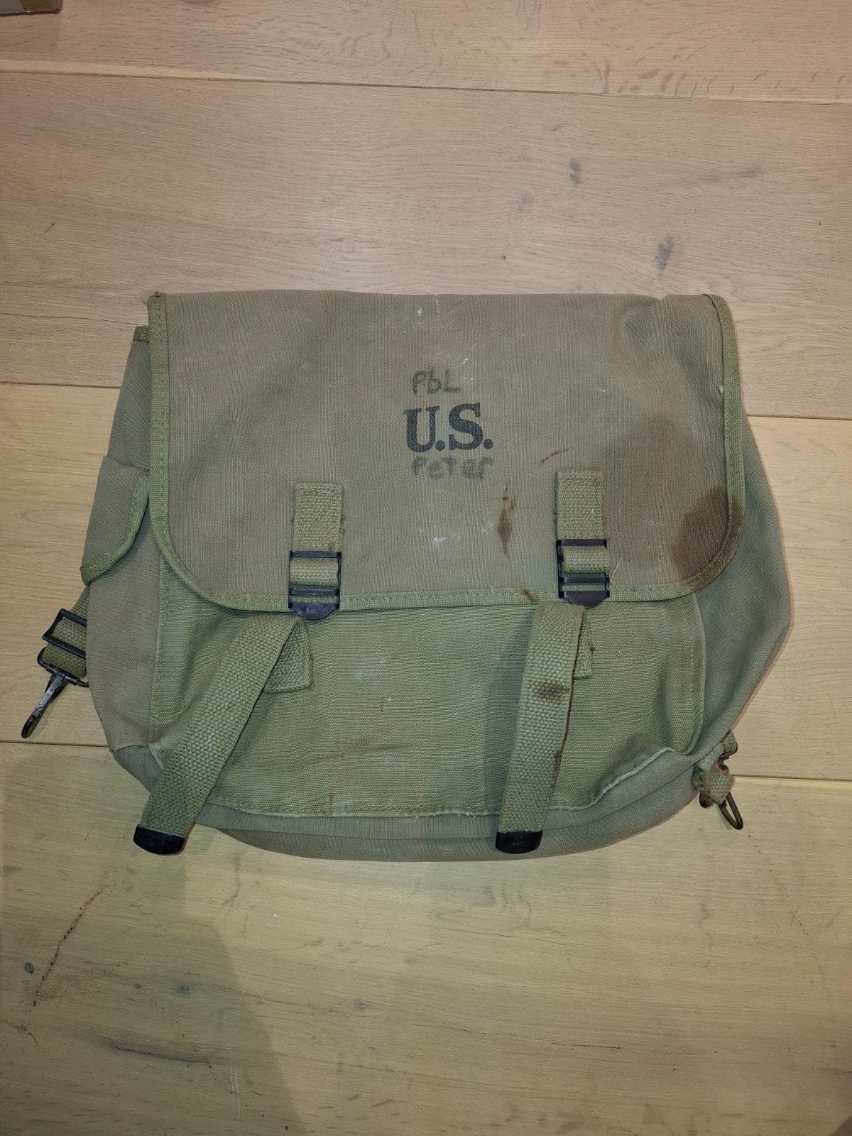 Originele US WW2 M-1936 Musette Bag 1944 – Airborne / Paratr, Collections, Enlèvement ou Envoi