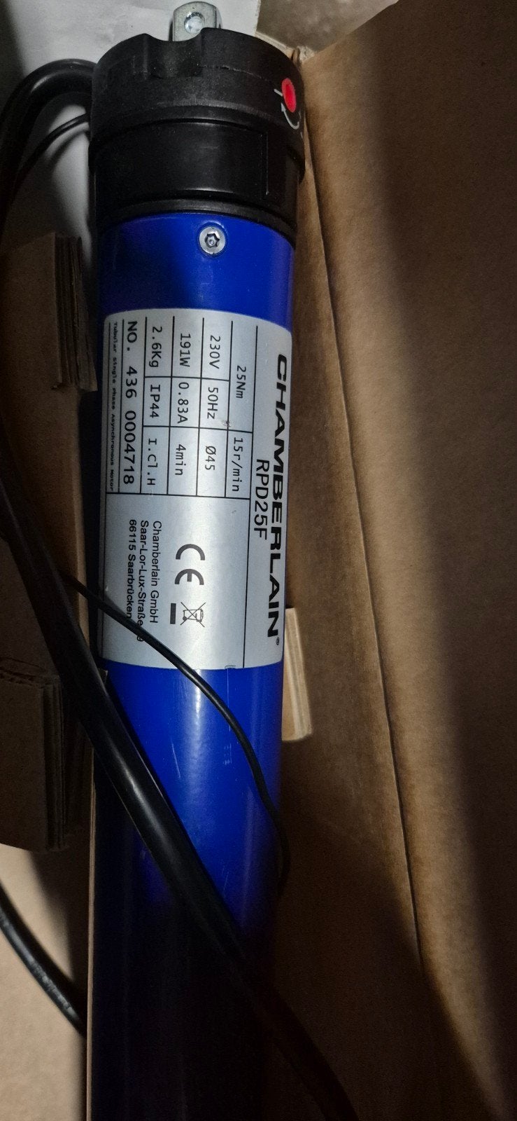 Rolluikmotor Chamberlain - RPD25F, Doe-het-zelf en Bouw, Ophalen, Zo goed als nieuw