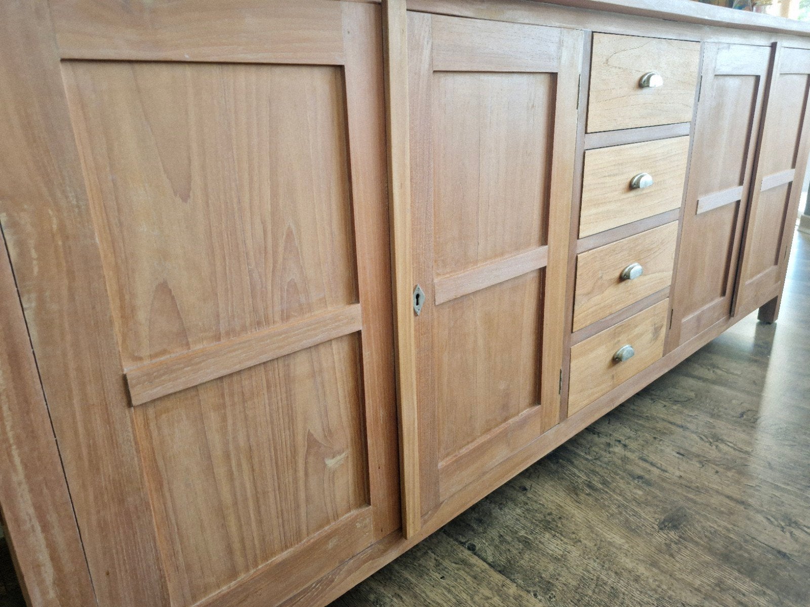 teakhouten set, Ophalen