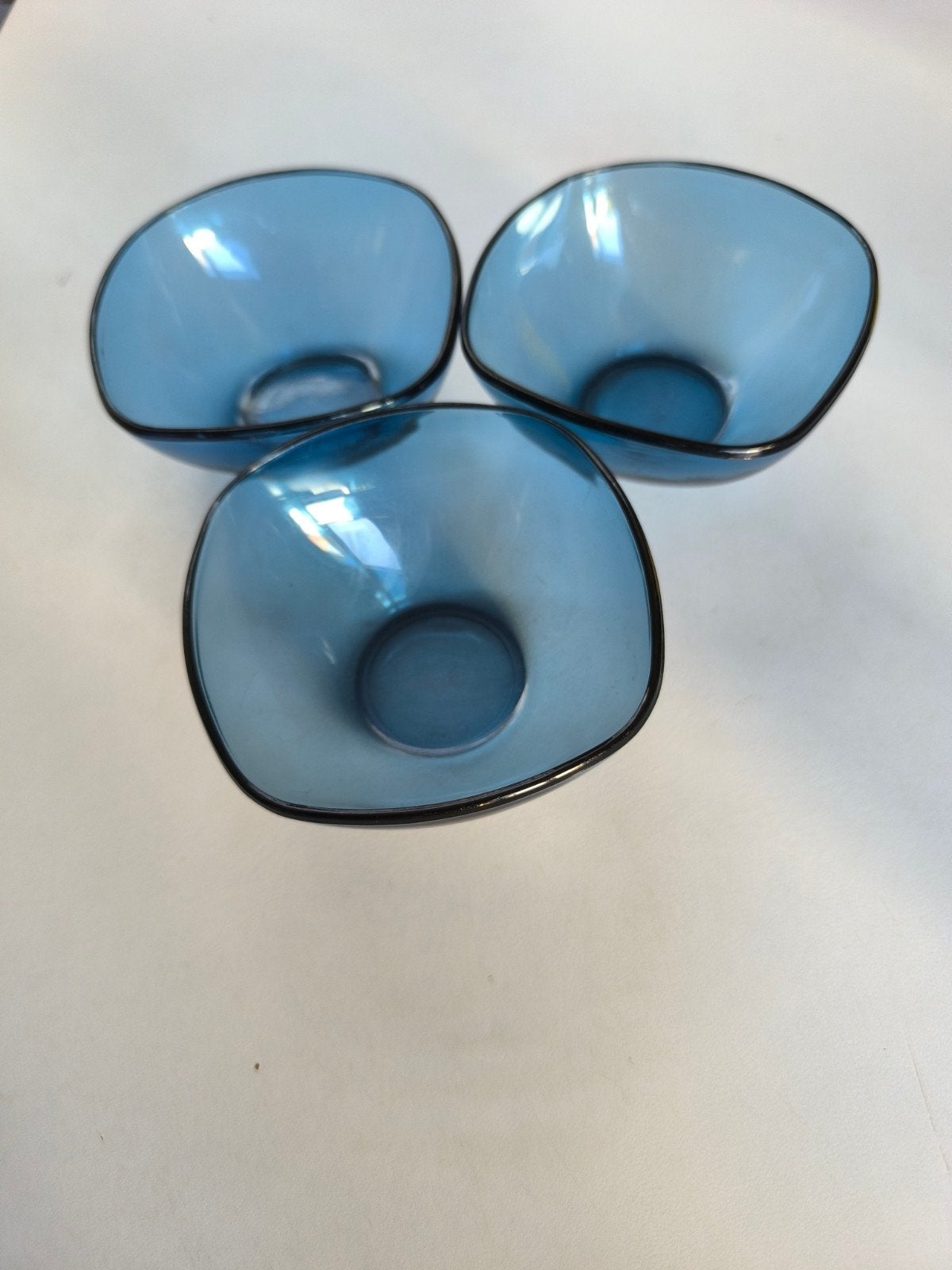 3 vintage kobaltblauwe dessertkommetjes, jaren 60-70, Ophalen of Verzenden