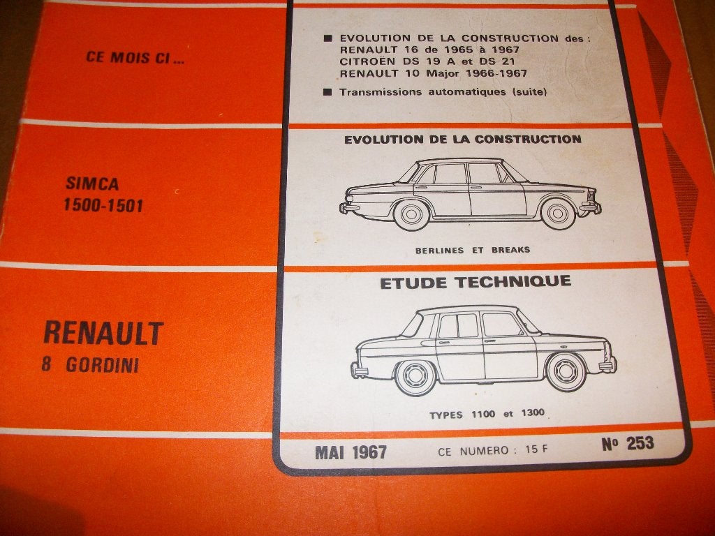 revue technique renault R8 gordini 1964-1967, Enlèvement ou Envoi