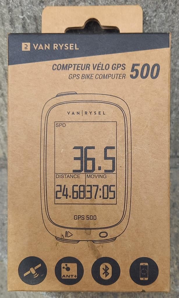 Compteur vélo VAN RYSEL GPS 500, Sports & Fitness, Sports & Fitness Autre, Comme neuf, Enlèvement ou Envoi