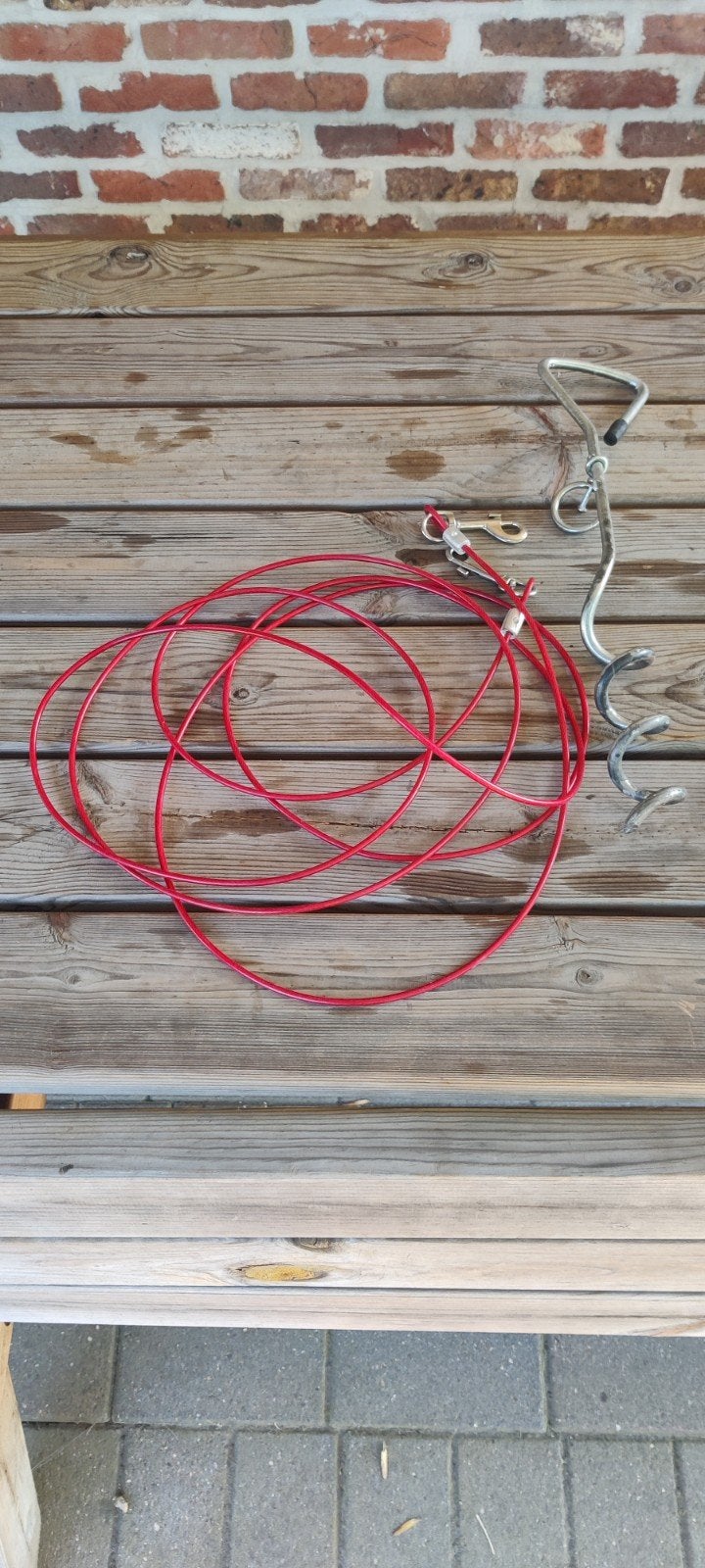 honden looplijn met grondpen, Ophalen, Gebruikt