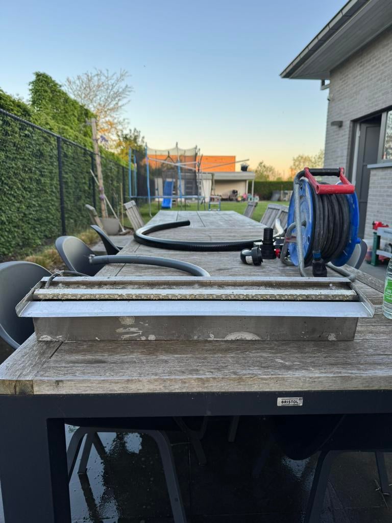 Inox waterval met verlichting, Tuin en Terras, Ophalen, Zo goed als nieuw