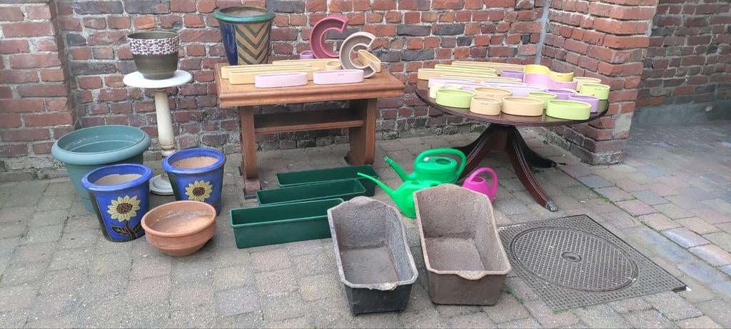 Tuindecoratie bloempotten plantentafel bloembak gieter, Ophalen