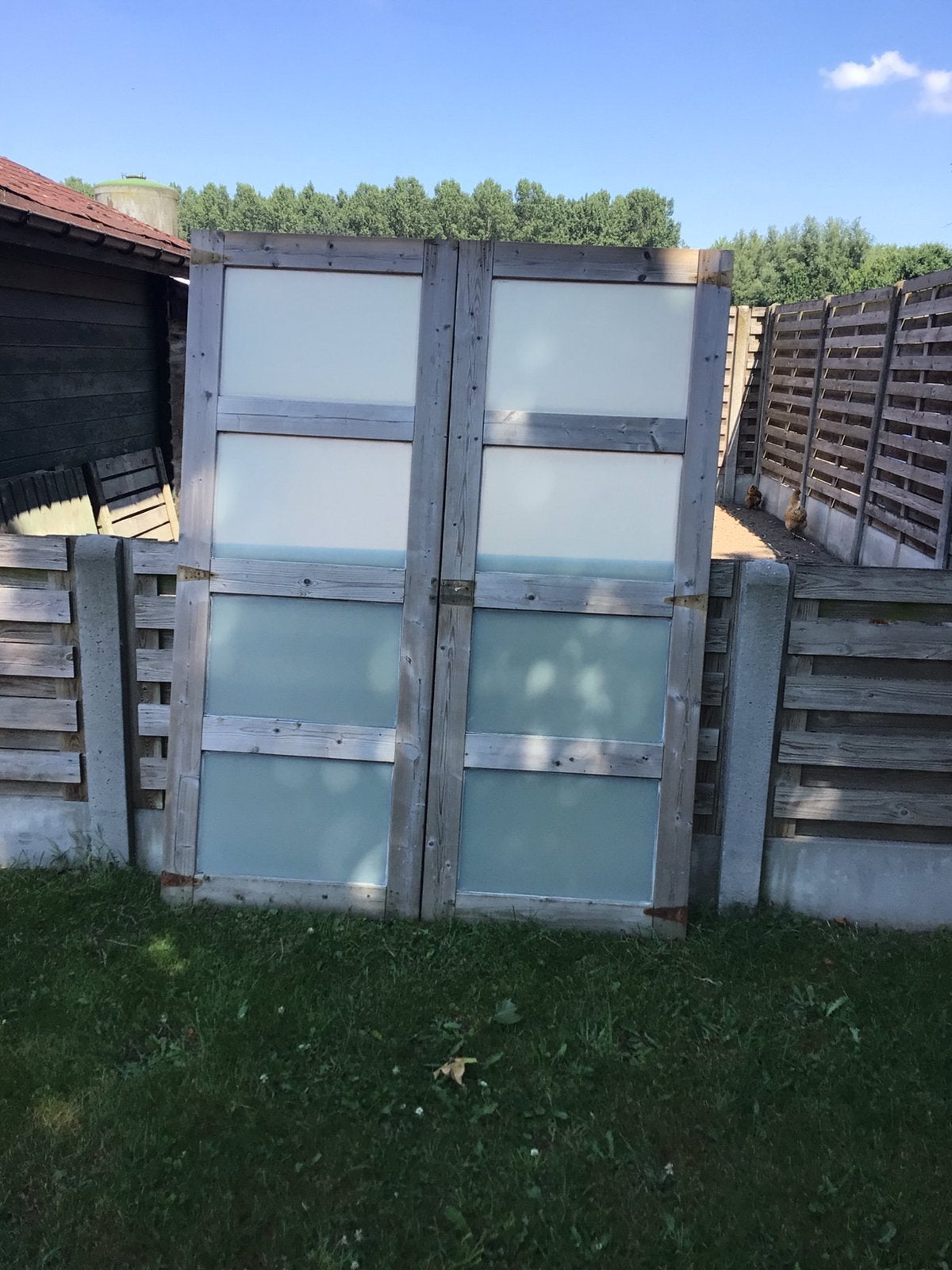 Tuinhuisdeuren 199x74x3cm. 2 stuks, Ophalen, Zo goed als nieuw
