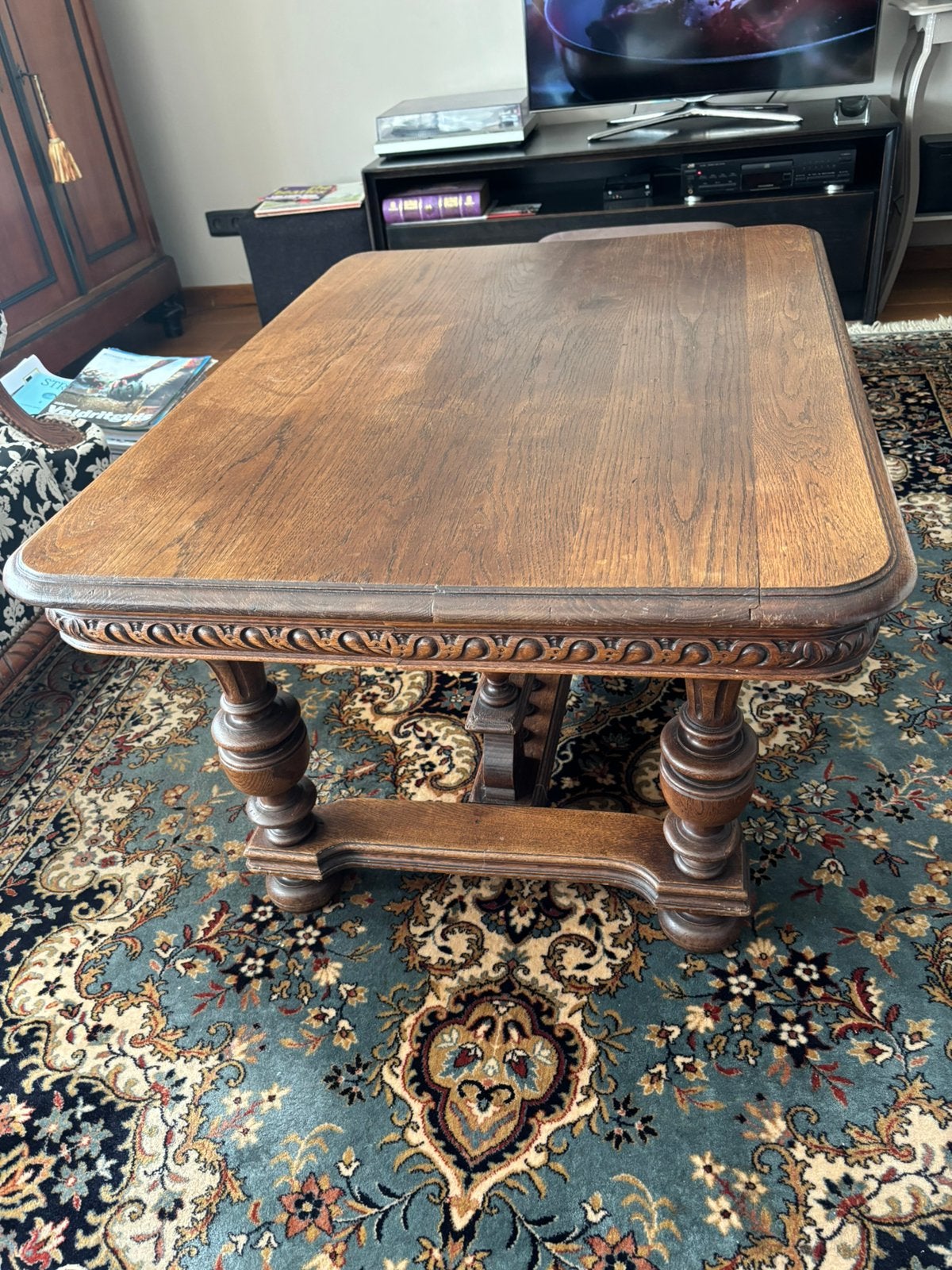 Massief eiken salontafel, Ophalen