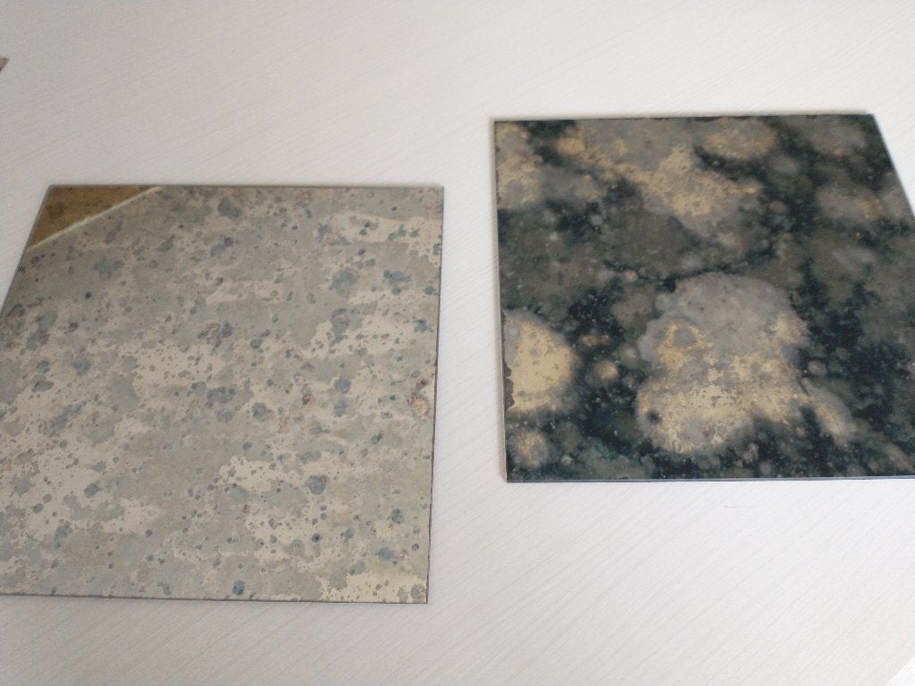 * 2 gefumeerde spiegels, Minder dan 50 cm, Gebruikt, Vierkant, Ophalen of Verzenden