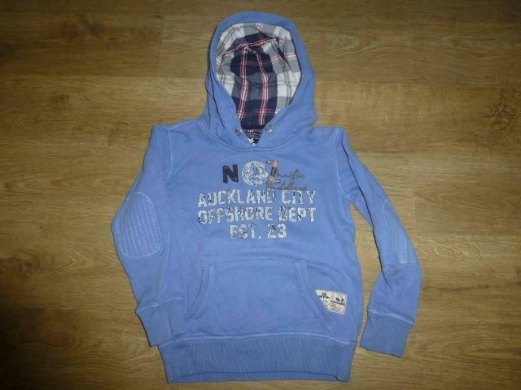blauwe trui met kap van NZA maat 128, Garçon, Enlèvement ou Envoi, Pull ou Veste, Nza