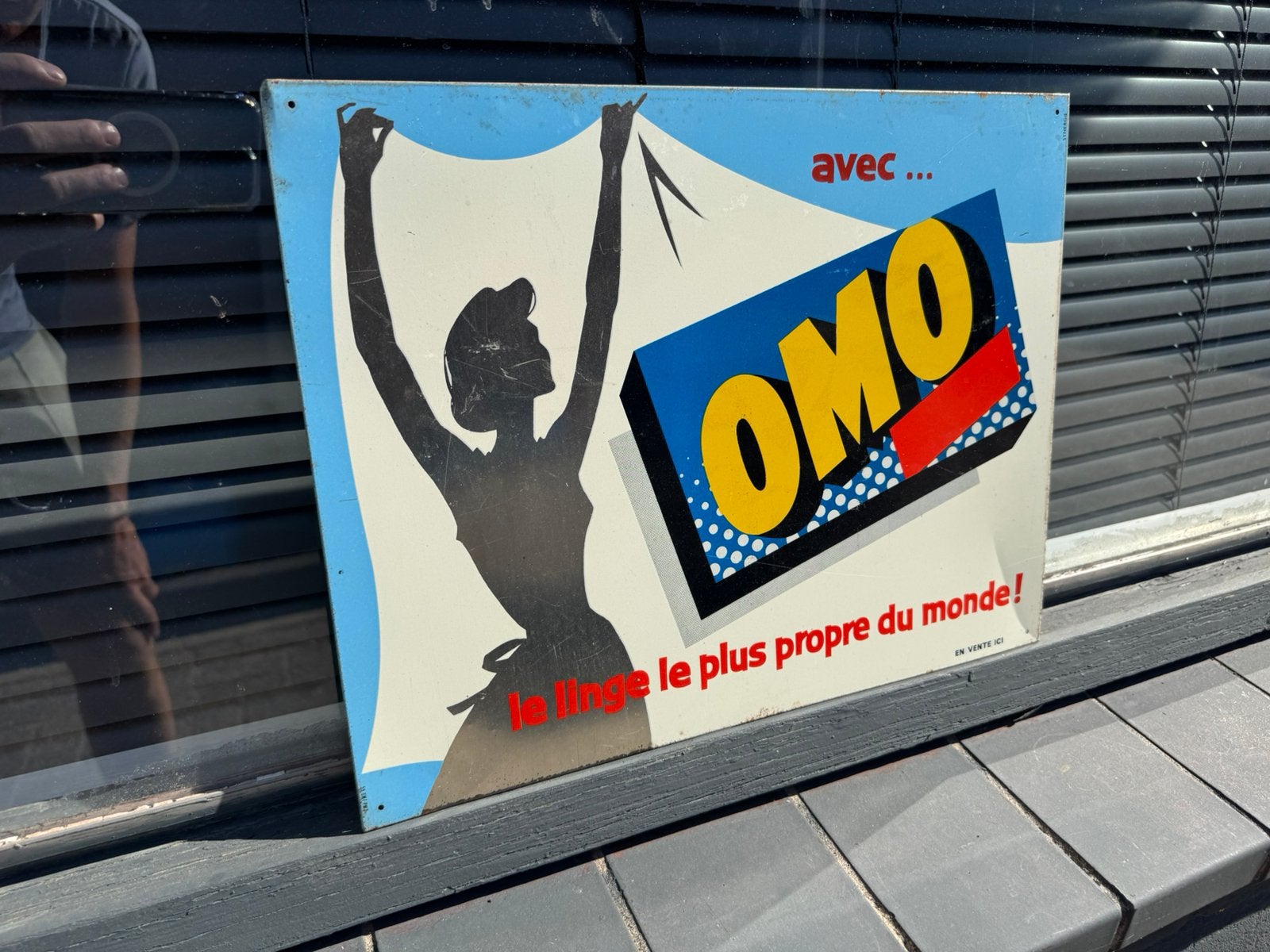 OMO was oud reclamebord, Verzamelen, Ophalen of Verzenden, Gebruikt, Reclamebord