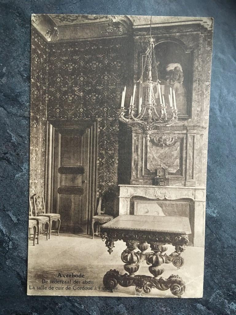 postkaart Averbode - de lederzaal van de abdij, Verzamelen, Postkaarten | België, Ophalen of Verzenden, Vlaams-Brabant