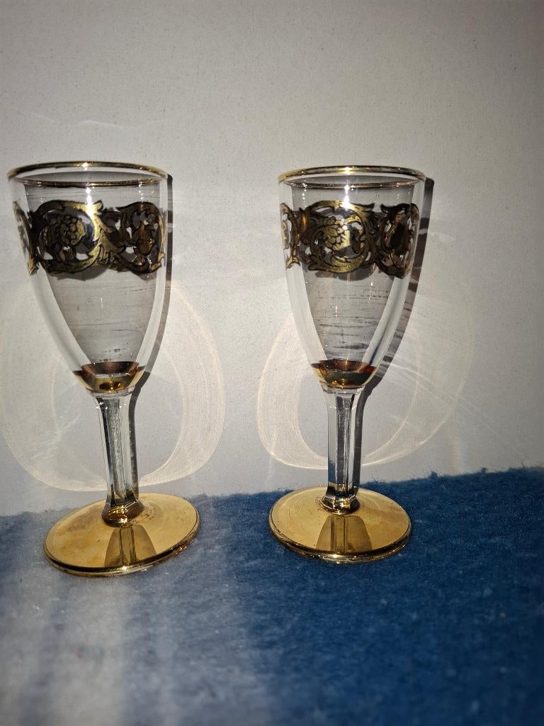 Lunettes en cristal de Bohême, décoration en or 24 carats, Enlèvement