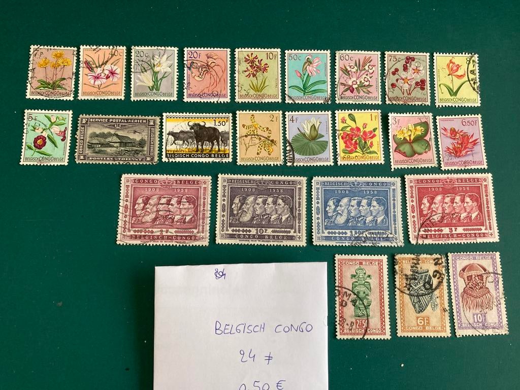 Lot postzegels Belgisch Congo, Ophalen of Verzenden, Gestempeld