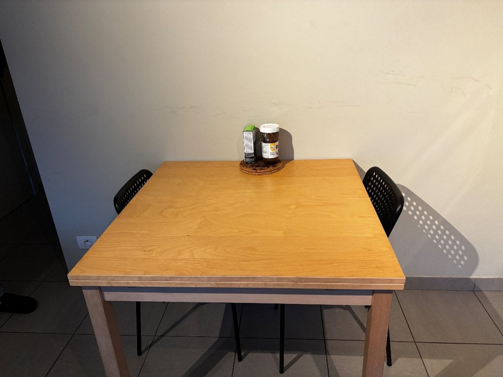 Eettafel met 2 stoelen, Ophalen, Gebruikt, 50 tot 100 cm, Vierkant