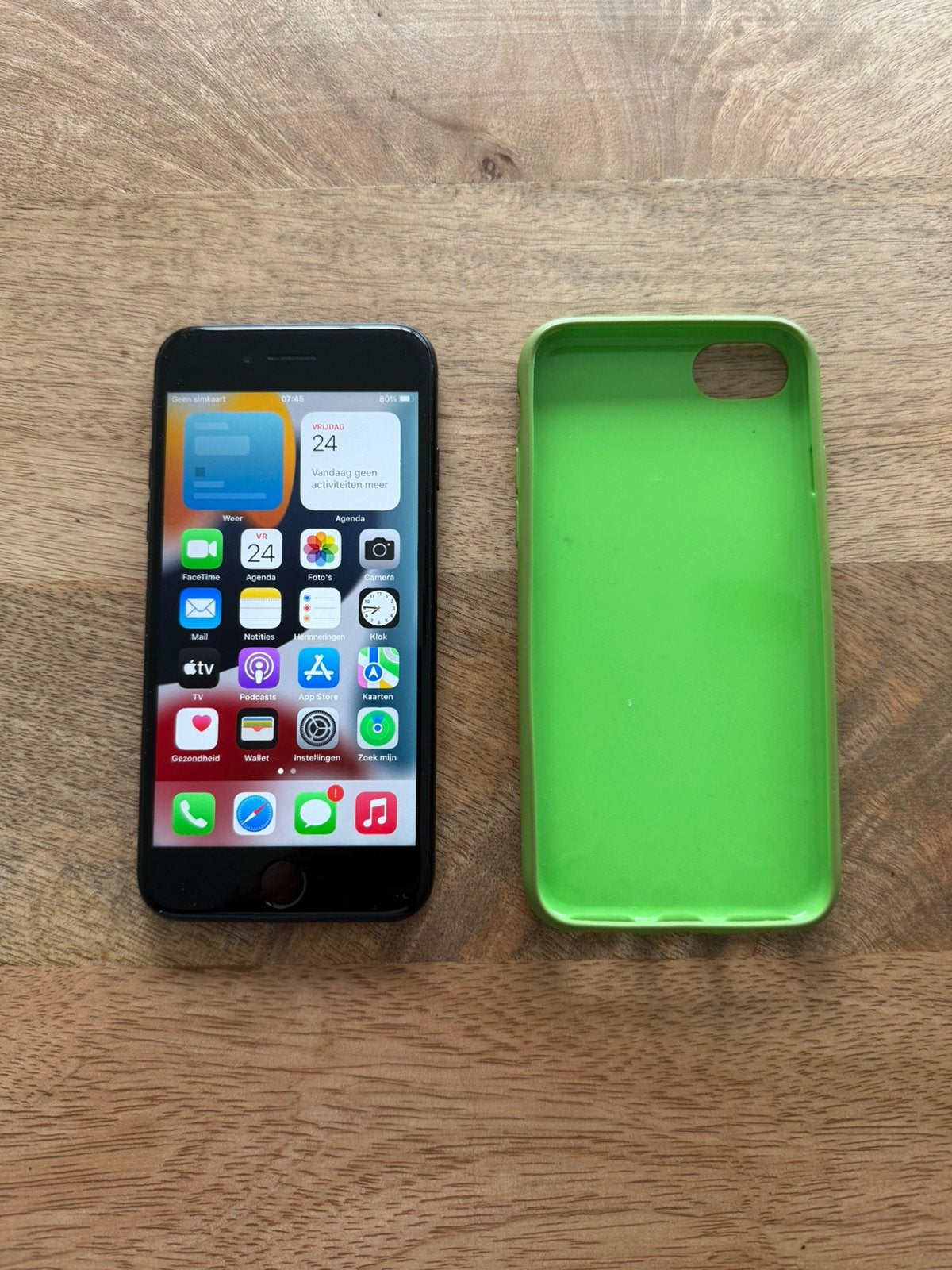 iPhone 7 32 gb zwart, Telecommunicatie, Mobiele telefoons | Apple iPhone, Zo goed als nieuw, 32 GB, Zonder abonnement, Zonder simlock