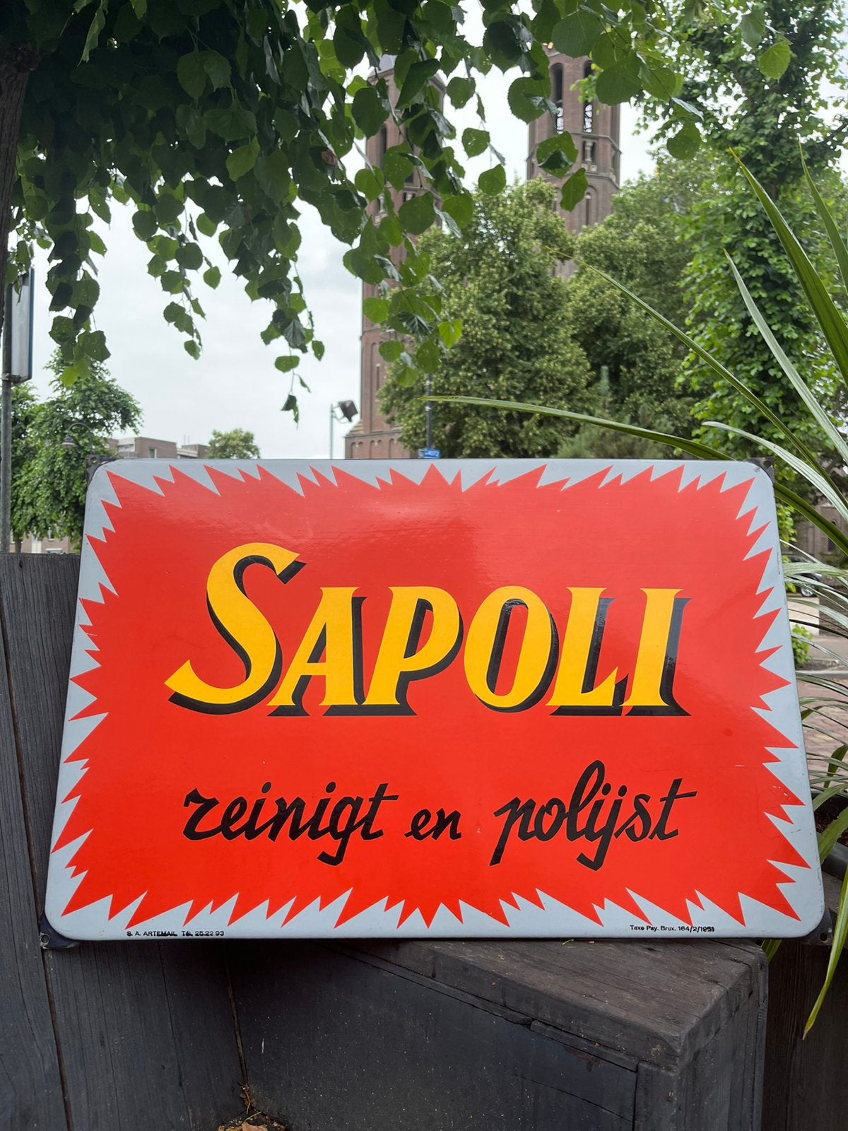 Emaille Reclame Bord SAPOLI, Verzamelen, Ophalen