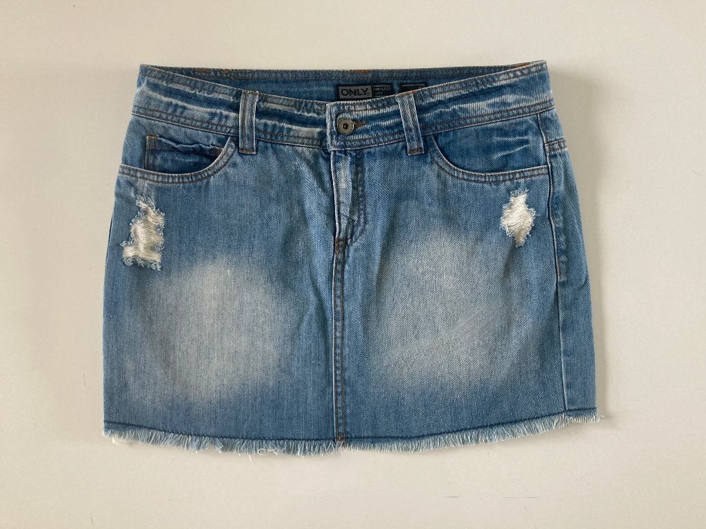 Only - denim mini rok "Limitless" maat 29 (zie afmetingen), Only, Blauw, Zo goed als nieuw, Boven de knie