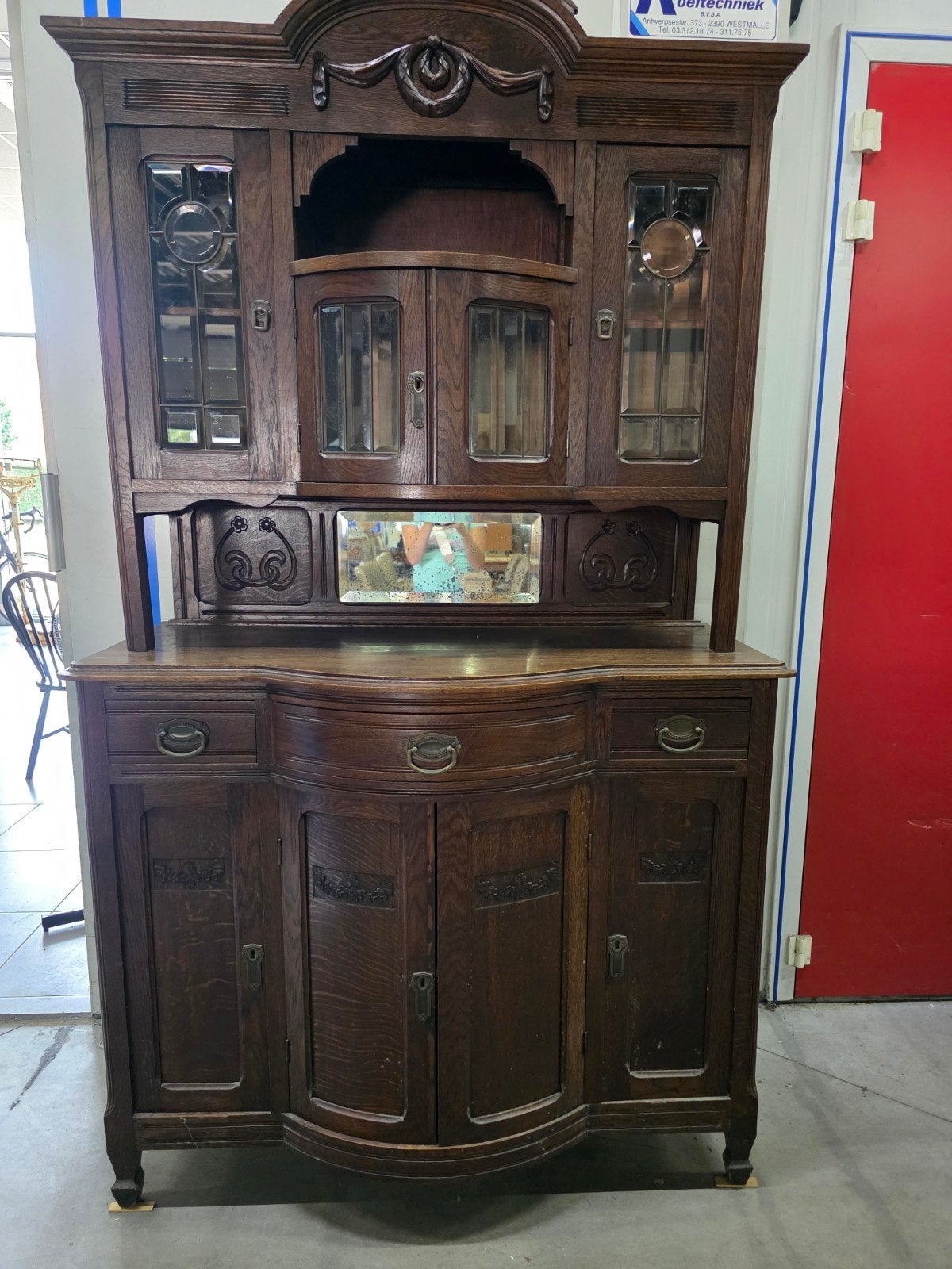 Prachtige Art Nouveau / Jugendstil buffetkast, Antiek en Kunst, Antiek | Meubels | Kasten, Ophalen
