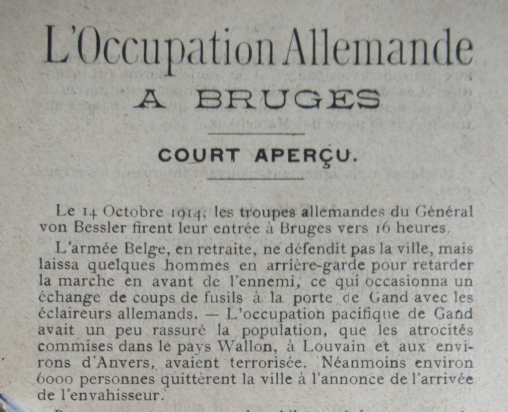 WO 1 - BRUGGE Leven onder bezetting, Ophalen of Verzenden, Landmacht, Overige typen