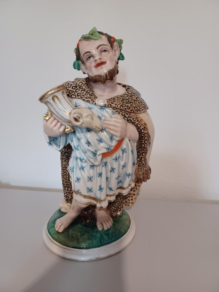 Antique Bacchus  céramique du 19th. Vide poché, pot à tabac., Enlèvement