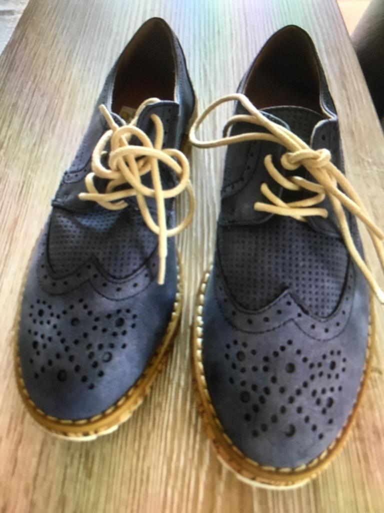 Nieuwe damesschoenen / jeansblauw Mt: 37, Schoenen met lage hakken, Blauw, Nieuw, Ophalen of Verzenden