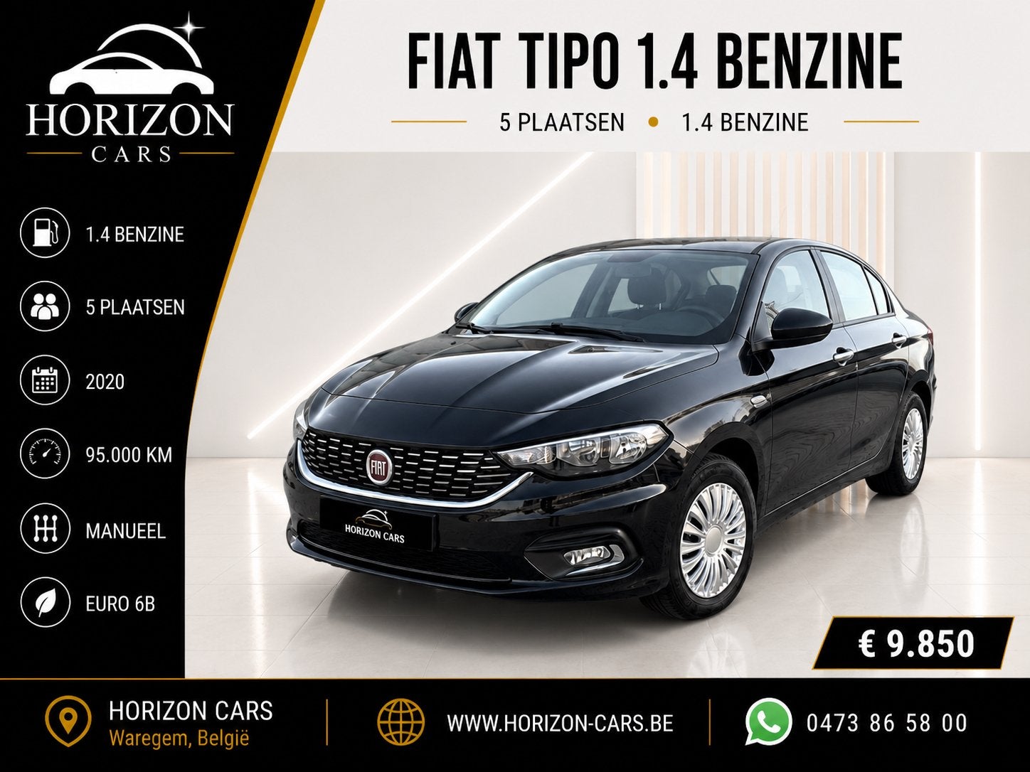 Fiat Tipo 1.4 Benzine 2020 + Garantie, Auto's, Fiat, 5 deurs, Tipo, 70 kW, USB