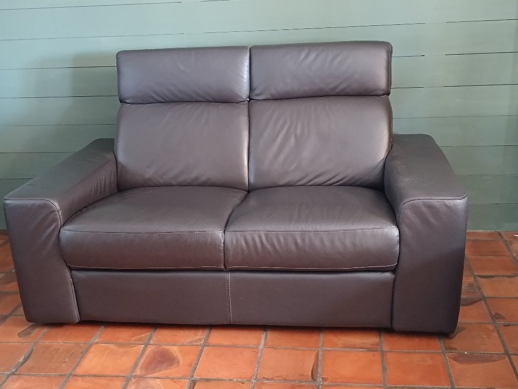 Canapé 3pl avec relax électrique + canapé 2pl en cuir, Enlèvement, Comme neuf, Quatre personnes ou plus, Cuir