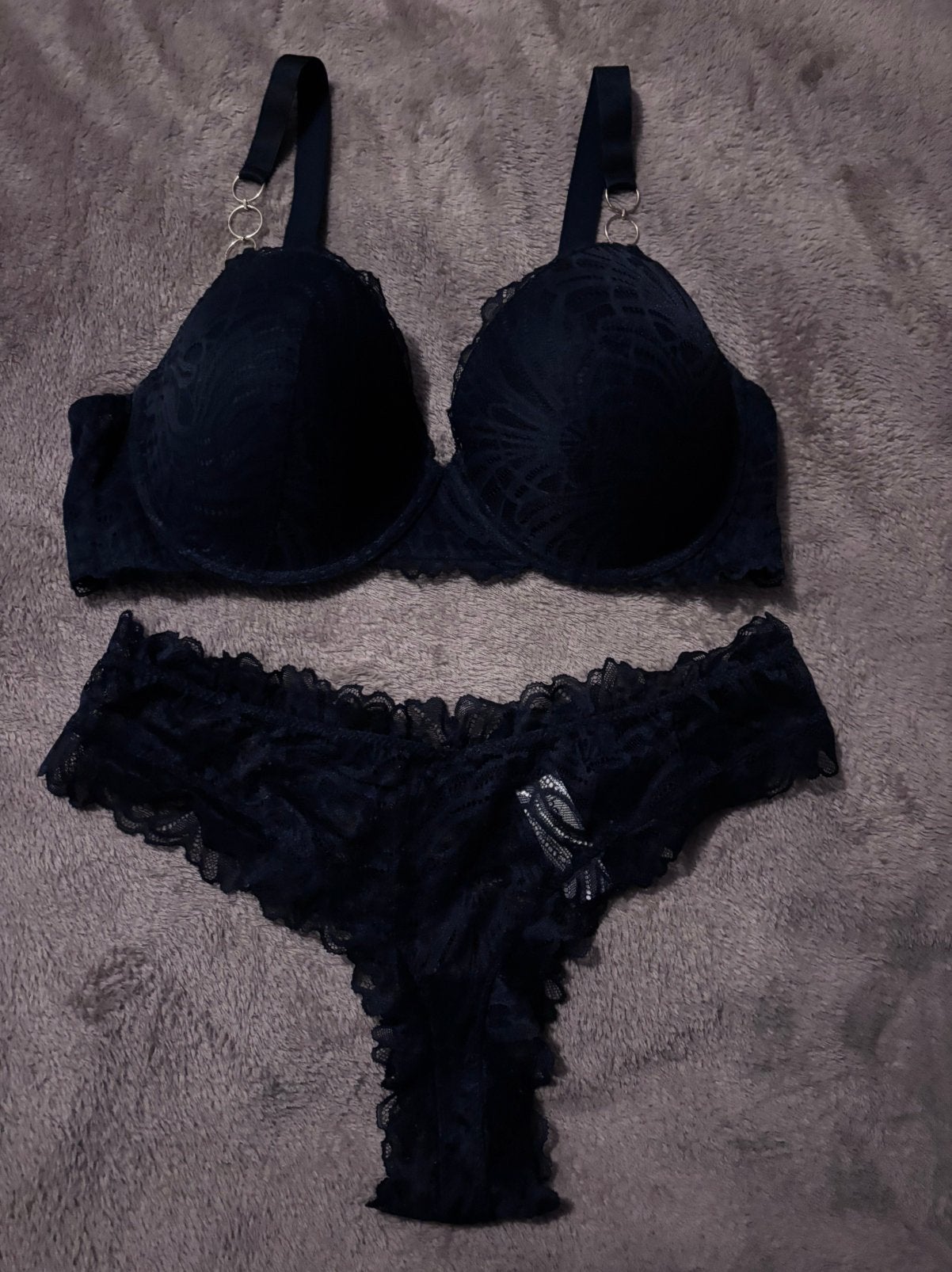 Lingerie set donkerblauw bonprix 90E / xl, Ophalen of Verzenden, Blauw, BH