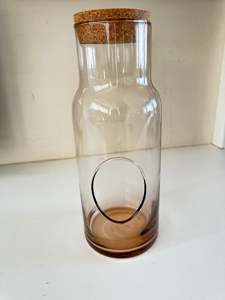 Terrarium met kurk dop, 33cm hoog, Huis en Inrichting, Woonaccessoires | Vazen, Ophalen, Nieuw, Glas, Roze