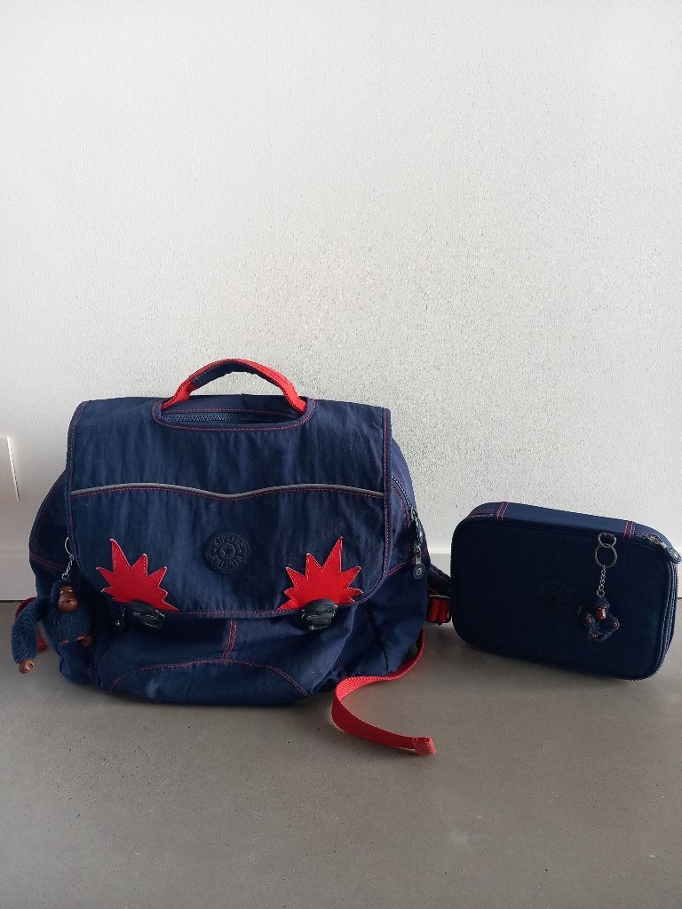 Cartable et trousse Kipling, Enlèvement ou Envoi, Utilisé, Bleu, Sac à dos