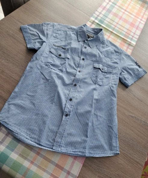 Jack & Jones blauw gestreept hemd medium, Kleding | Heren, Ophalen of Verzenden, Zo goed als nieuw, Blauw, Halswijdte 39/40 (M)