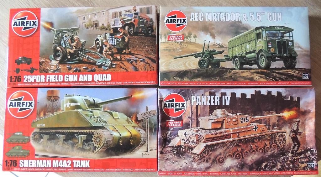 4 maquettes véhicules 2GM AIRFIX Neuves, Hobby & Loisirs créatifs, Modélisme | Voitures & Véhicules, Neuf, 1:50 ou moins, Tank