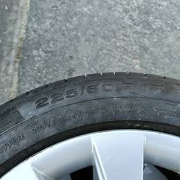 4x 225/50 R17 BMW serie 3 banden  +velgen, Ophalen, Gebruikt, Banden en Velgen, 17 inch