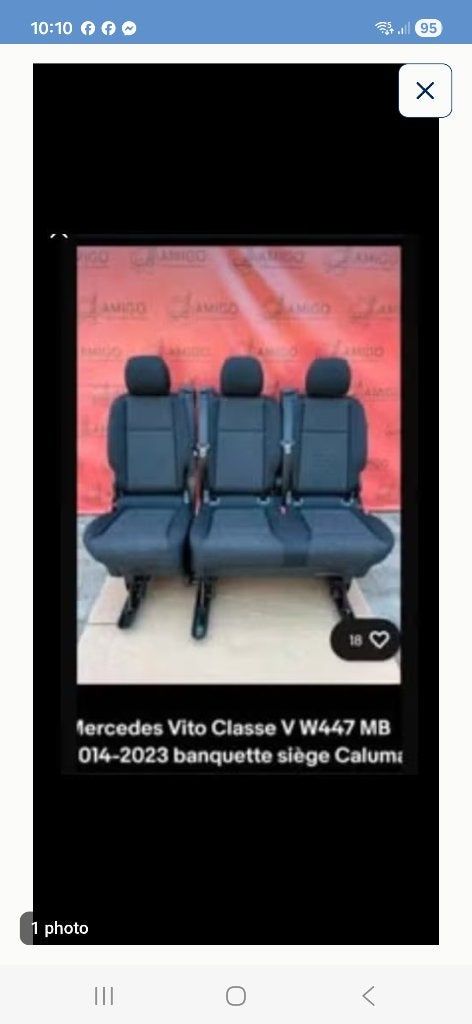 Banquette Mercedes Original W447 en tissus rabatable, Enlèvement, Neuf, Mercedes-Benz