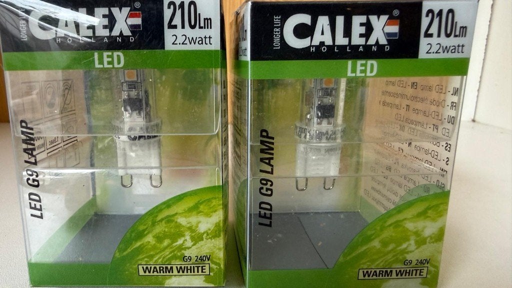 5x Calex LED G9 lamp | Nieuw in doos | Warm White | 2.2W, Led-lamp, Minder dan 30 watt, Halogeen G9 spots in wandlampen, plafondlampen of spots