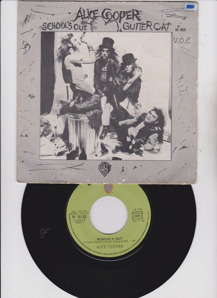 Alice Cooper – School's Out / Gutter Cat  1972, Cd's en Dvd's, Vinyl Singles, Gebruikt, 7 inch, Single, Ophalen of Verzenden