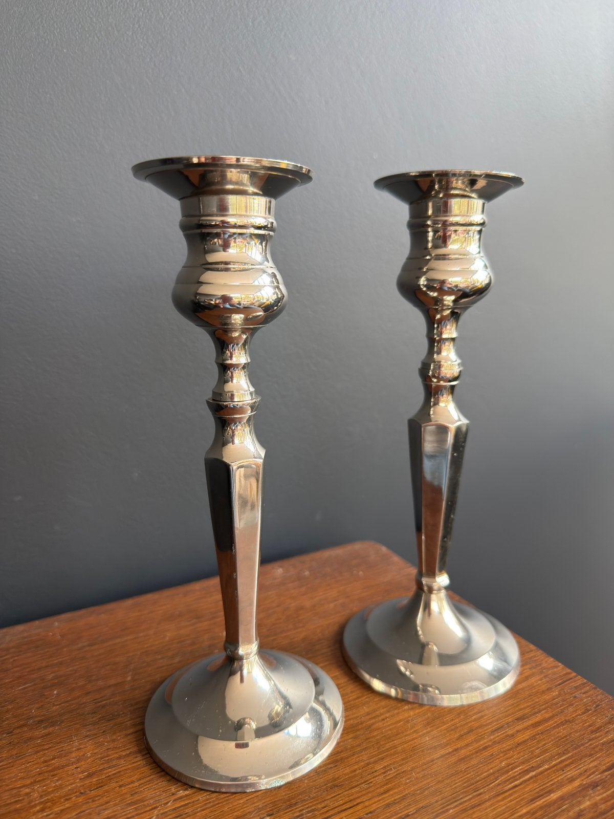 Prachtig paar vintage kandelaars, Antiek en Kunst, Ophalen of Verzenden