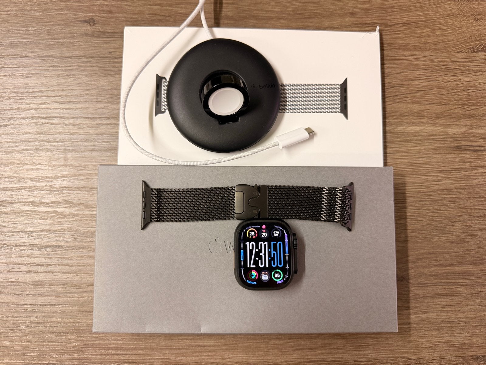 Apple Watch Ultra 3 Zwart + Titanium Band + garantie, Étanche, Enlèvement ou Envoi, IOS, Comme neuf