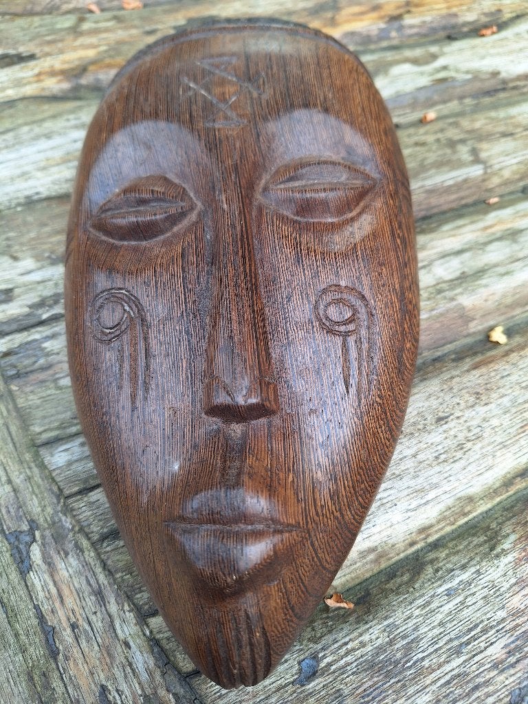 Afrikaans masker, Antiek en Kunst, Bruin, Afrika, Masker, 29 cm