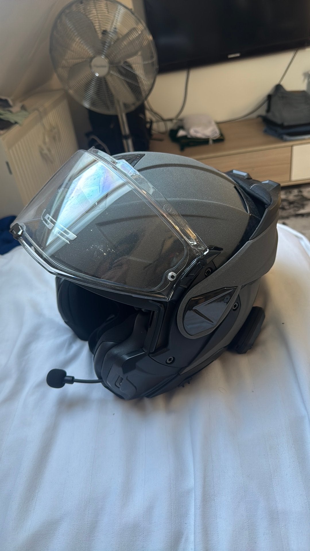 LS2 systeem helm voor motor met ingebouwde cardo, Ophalen of Verzenden, Zo goed als nieuw, Large