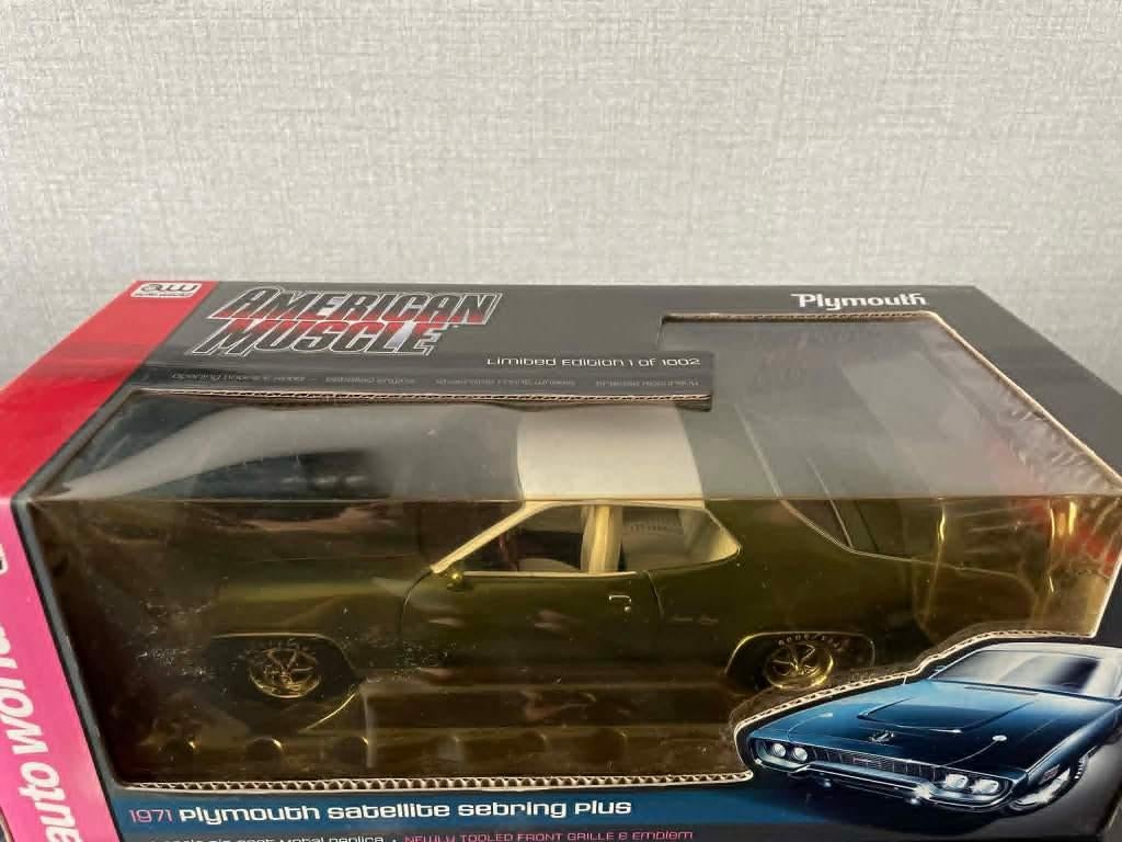 1971 Plymouth Satellite Sebring - Auto World , schaal 1/18., Verzamelen, Automerken, Motoren en Formule 1, Nieuw, Auto's, Ophalen of Verzenden