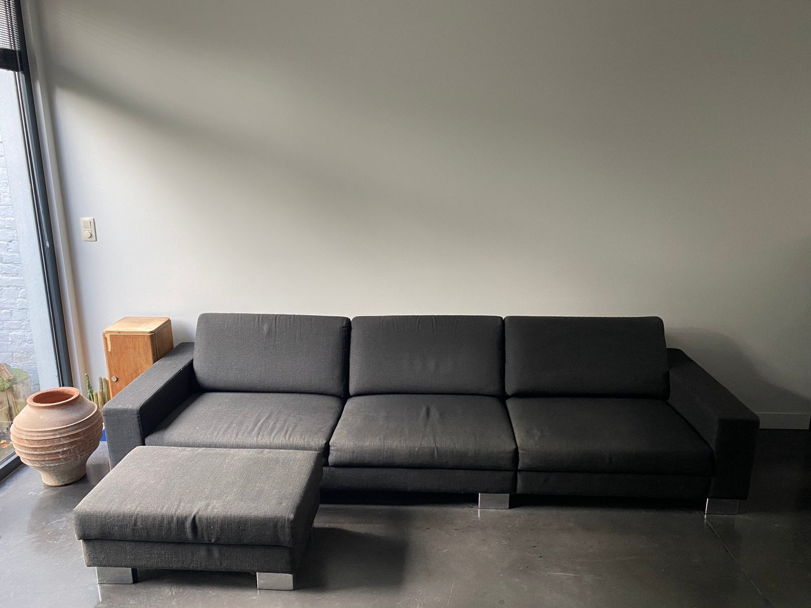 Gratis 3 zit en poef, Maison & Meubles, Canapés | Coins salons complets, Enlèvement, Utilisé, Tissus