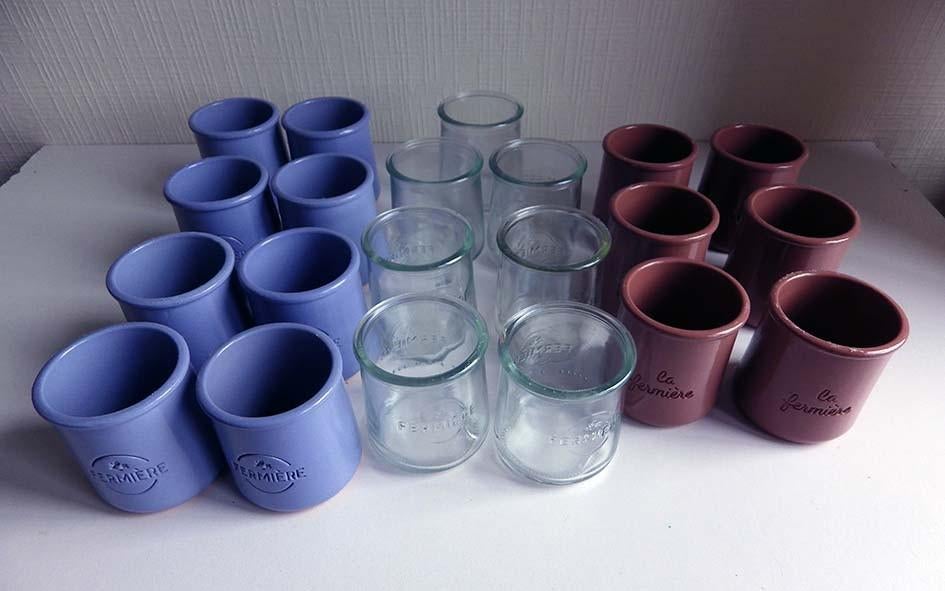 Youghurtpotjes ‘La Fermière’: €.0,30 p/st., Ophalen, Zo goed als nieuw, Glas